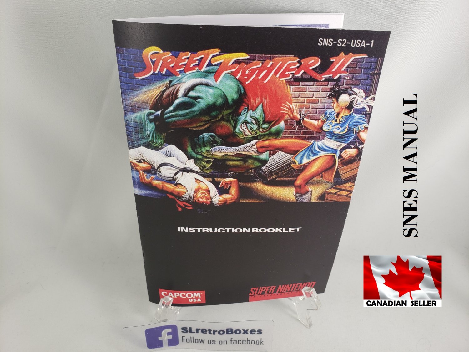 MANUAL SNES - STREET FIGHTER II - Super Nintendo Replacement Instruction Booklet