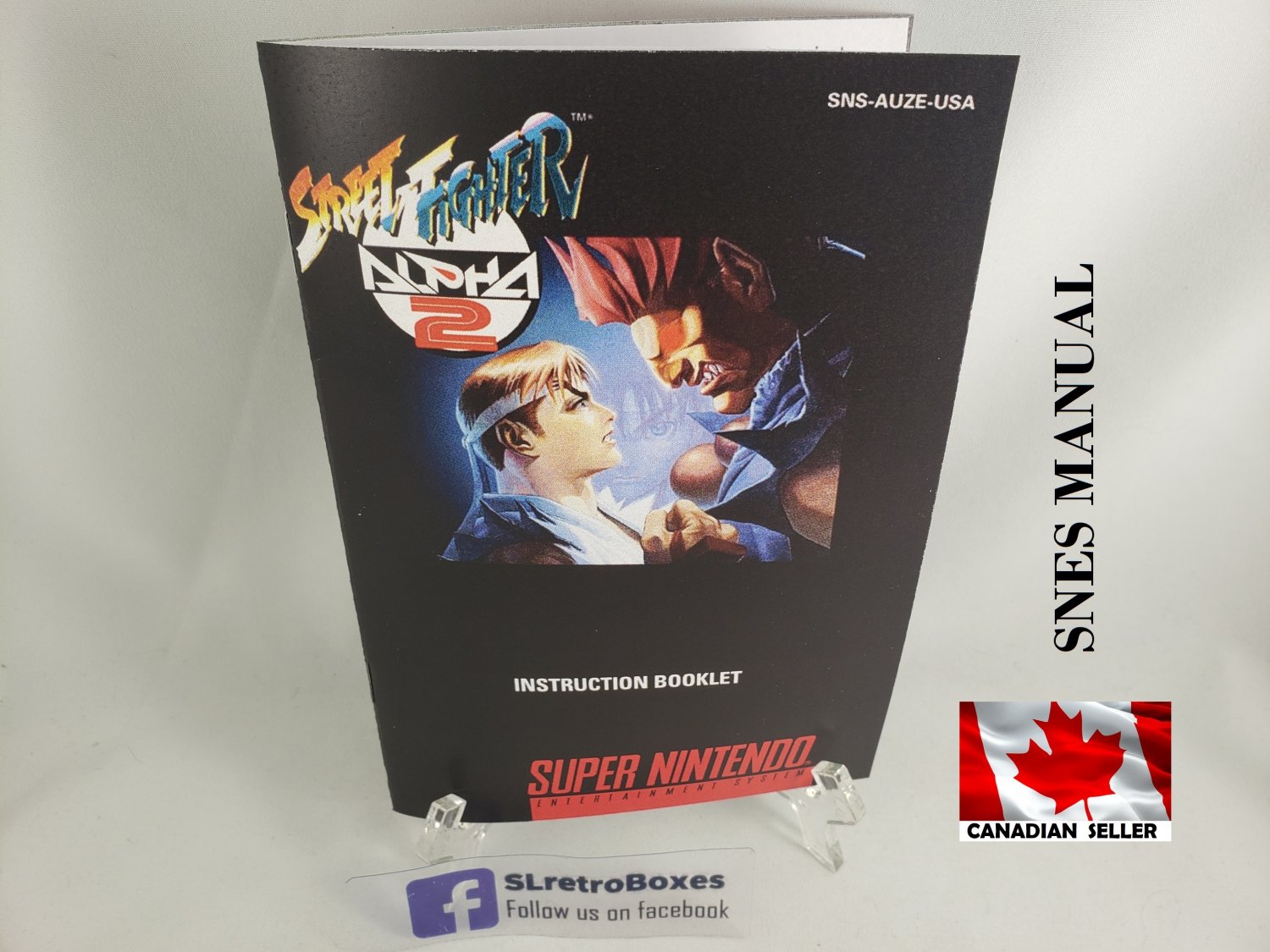 MANUAL SNES - STREET FIGHTER ALPHA 2 - Super Nintendo Replacement Instruction Booklet