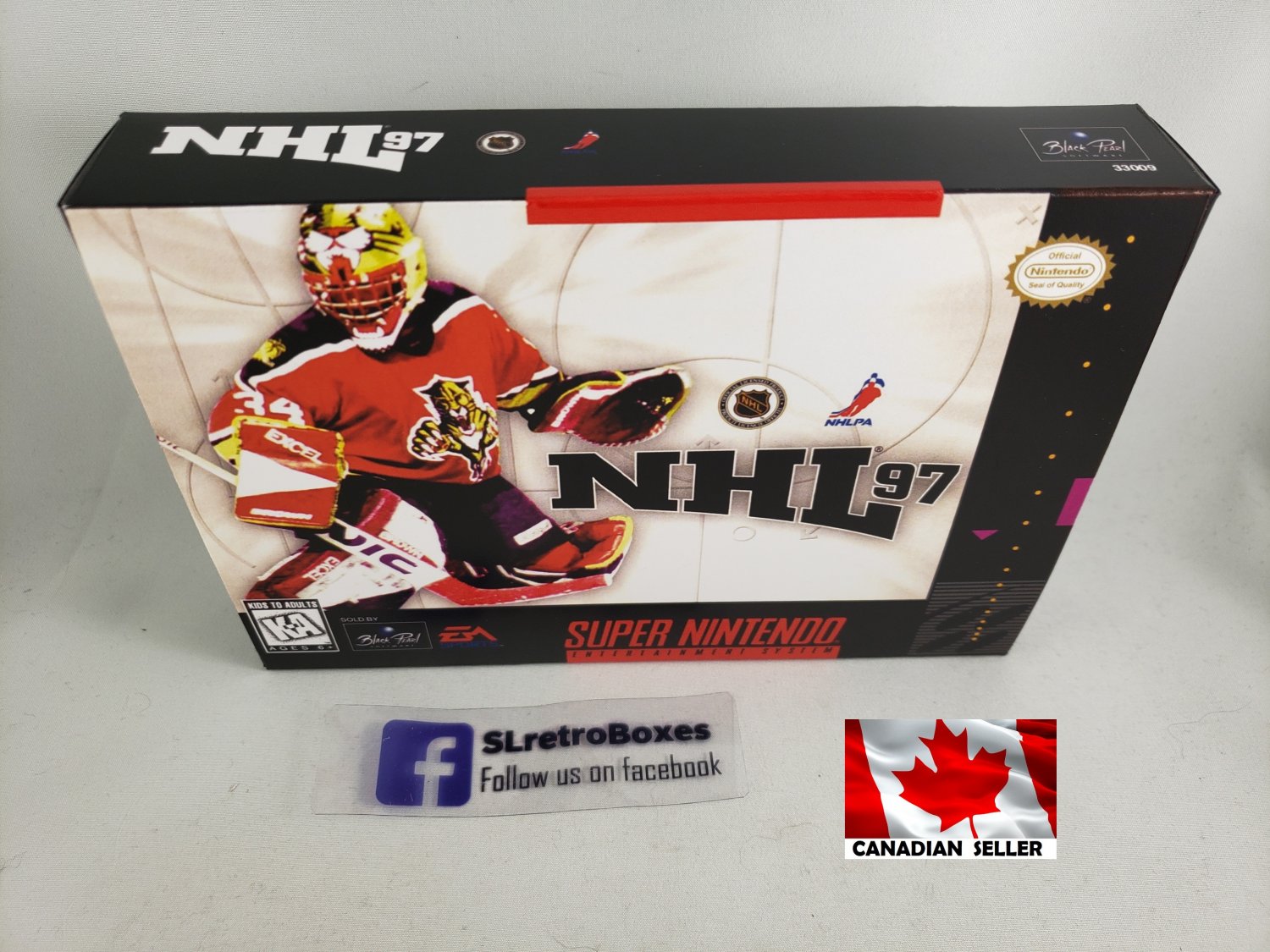 NHL 97 HOCKEY - SNES, Super Nintendo Custom replacement Box optional w/ Insert Tray & PVC Protector