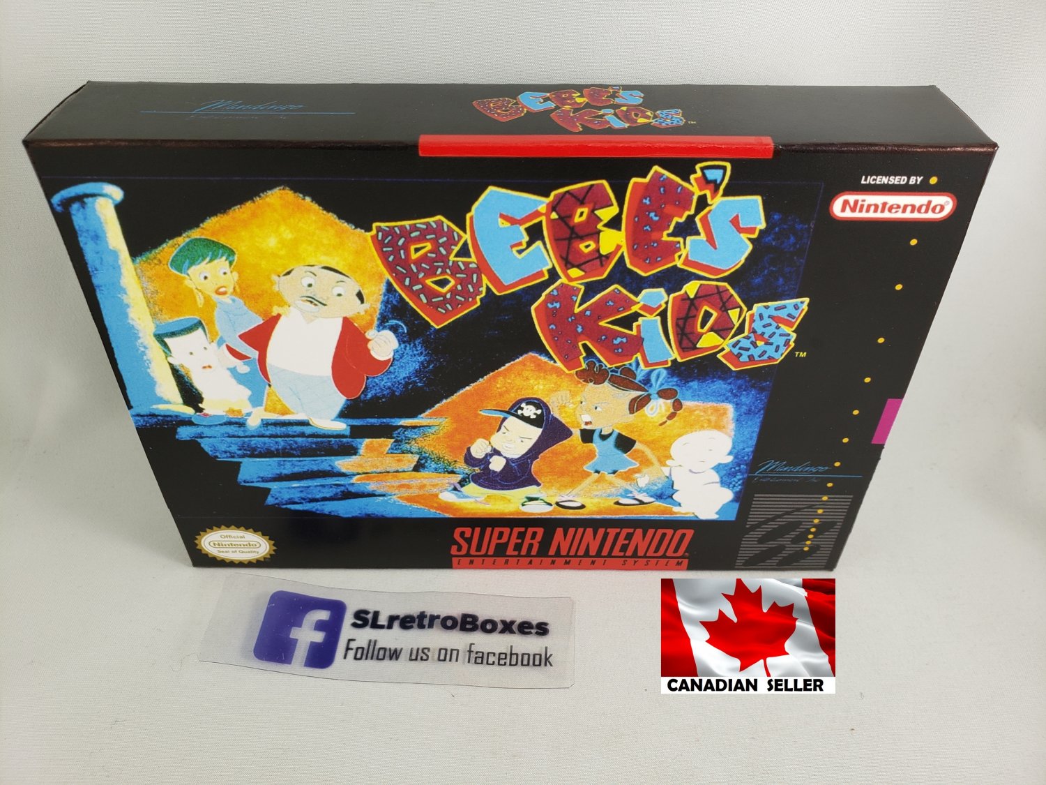 BEBE'S KIDS - SNES, Super Nintendo Custom replacement Box optional w/ Insert Tray & PVC Protector