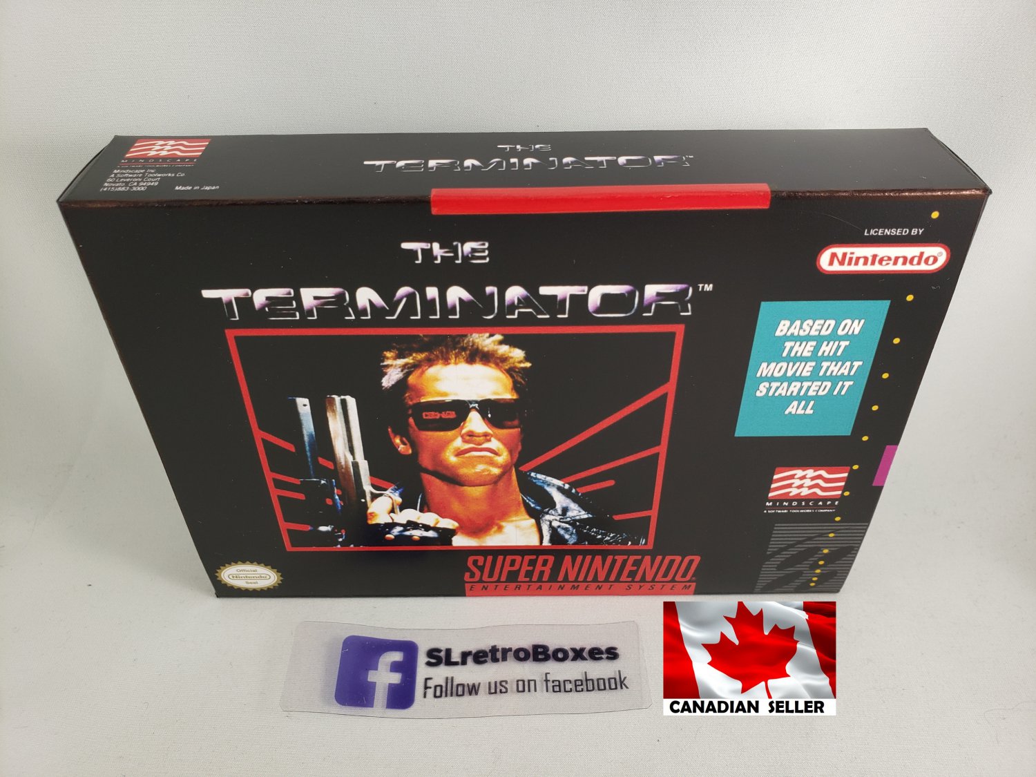 THE TERMINATOR - SNES, Super Nintendo replacement Custom Box optional w/ Insert Tray & PVC Protector