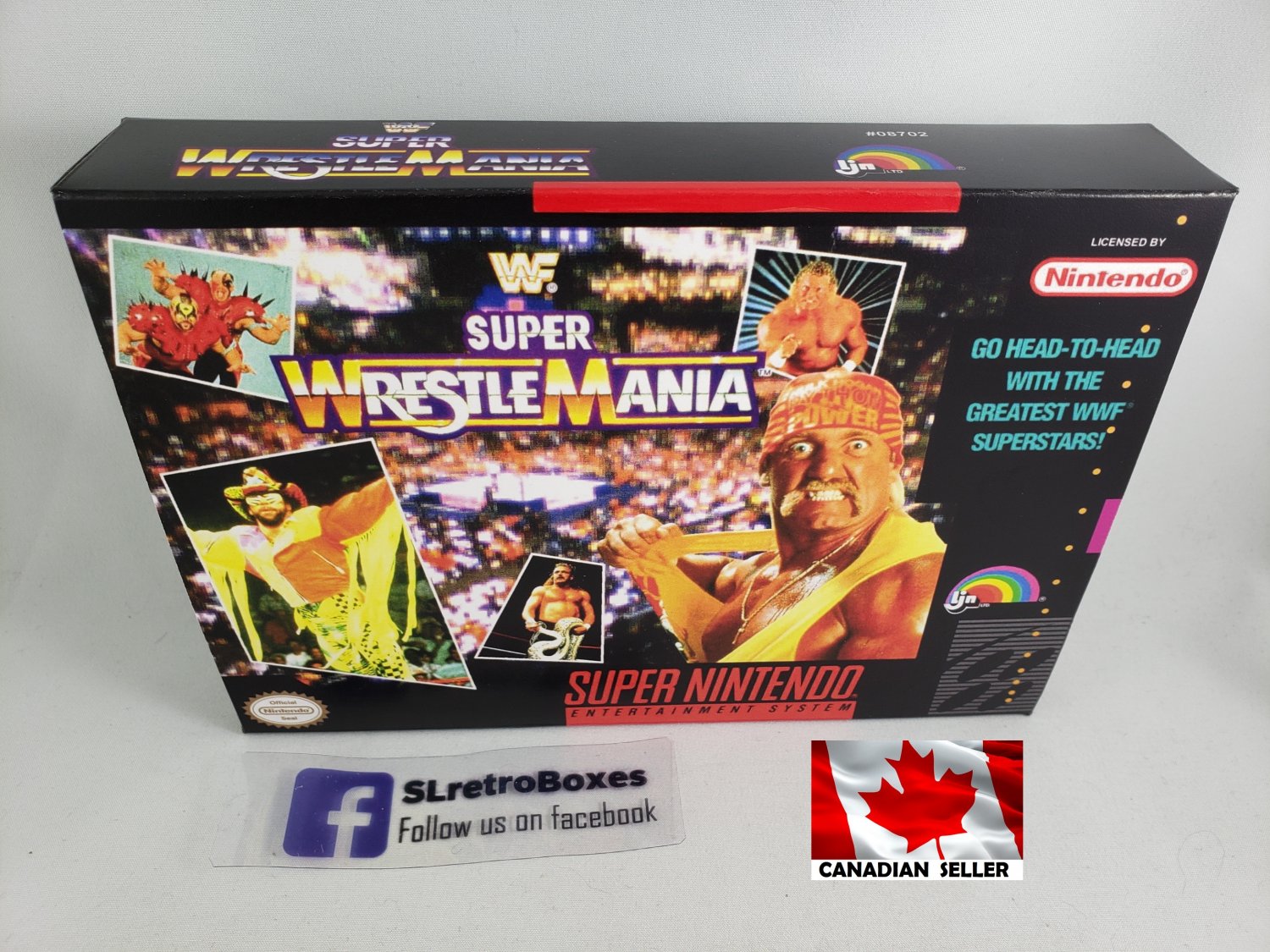 WWF SUPER WRESTLEMANIA - SNES, Super Nintendo Custom Box optional w/ Insert Tray & PVC Protector