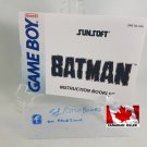 MANUAL GAME BOY - BATMAN Gameboy Replacement Instruction Booklet
