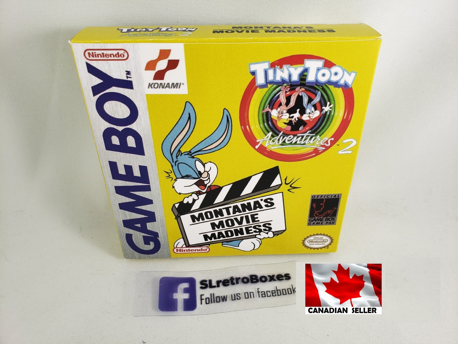 TINY TOON ADV 2: MONTANA'S MOVIE MADNESS - Nintendo Game Boy Custom Box w/ Insert Tray & PVC