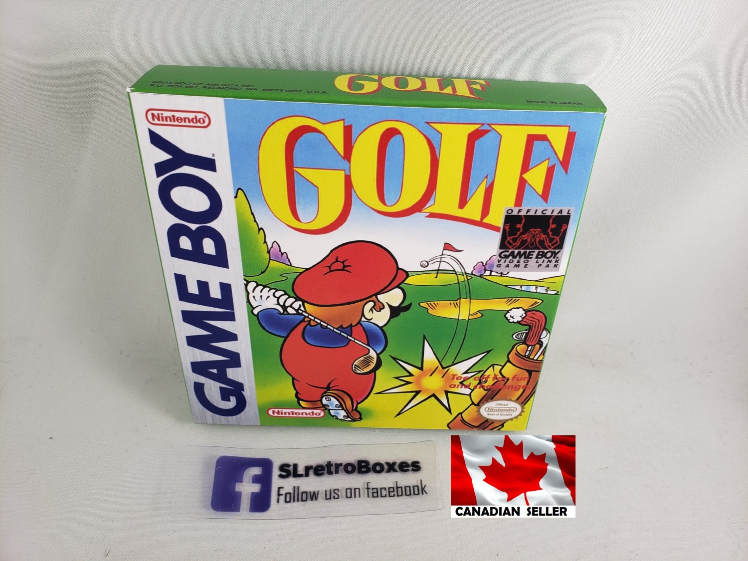 GOLF - Nintendo Game Boy Custom replacement replica Box w/ Insert Tray & PVC Protector