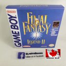 FINAL FANTASY LEGEND II - Nintendo Game Boy Custom replica Box w/ Insert Tray & PVC Protector