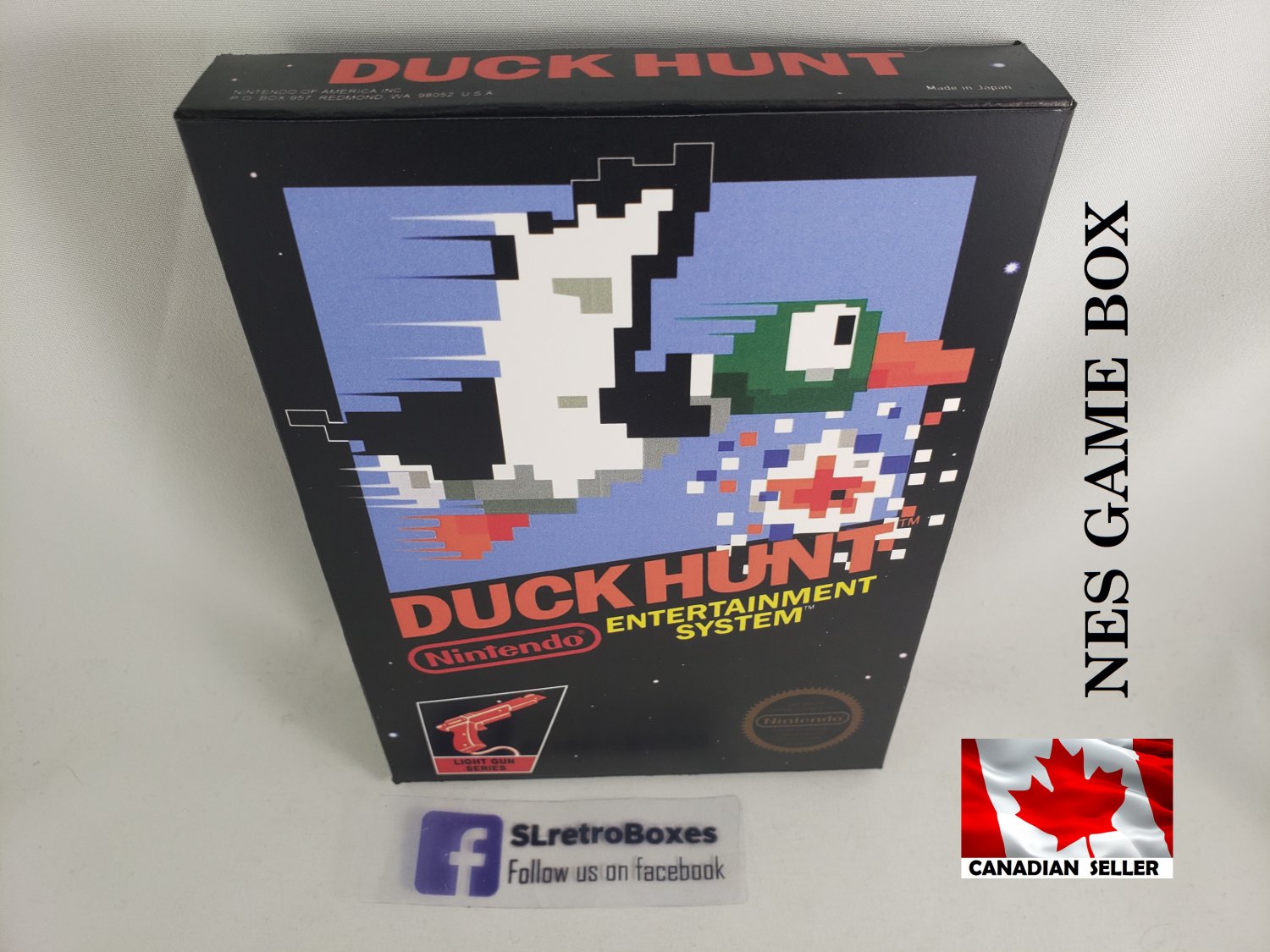 DUCK HUNT - NES, Nintendo Custom replacement BOX optional w/ Dust Cover & PVC Protector