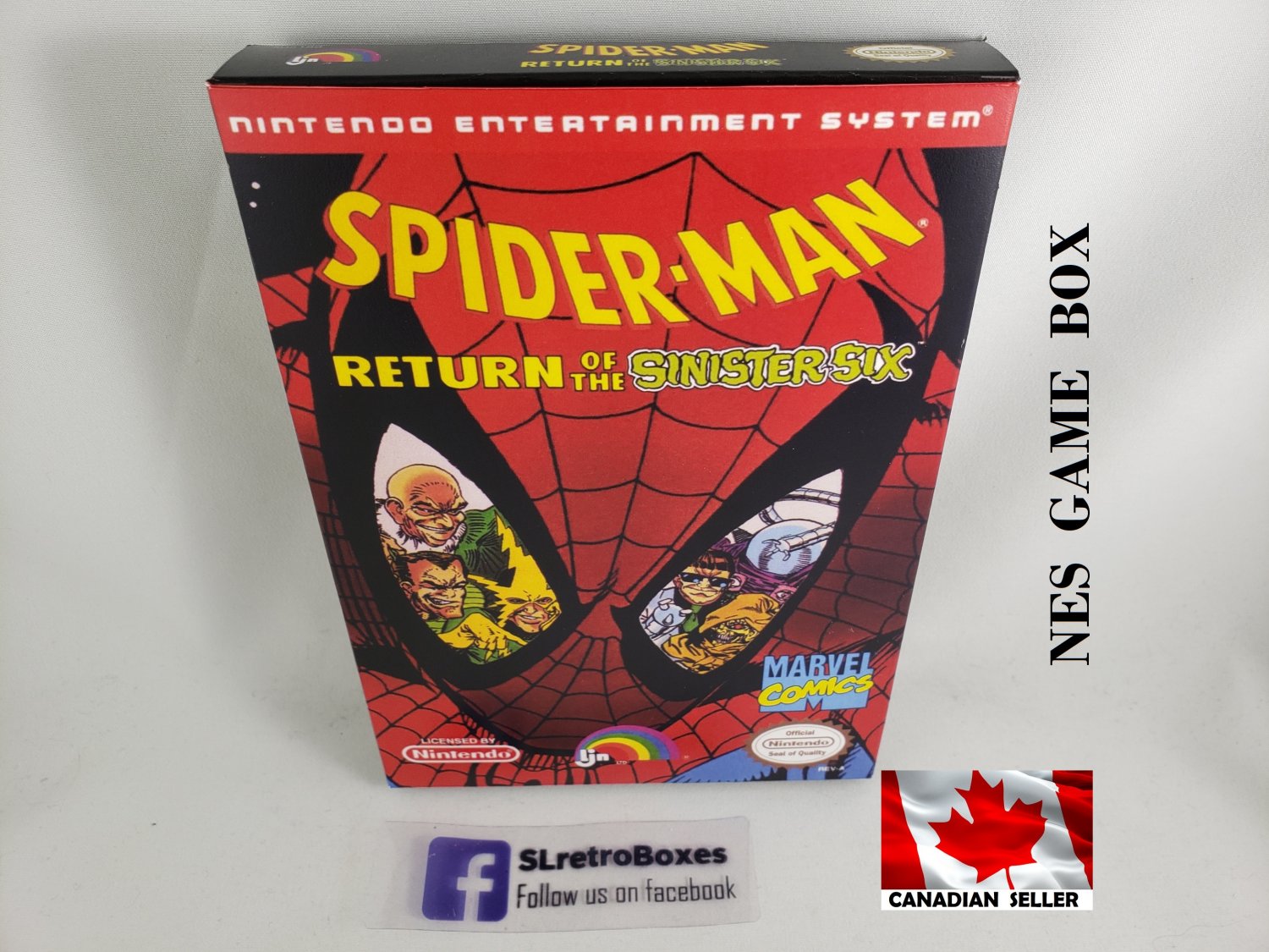 SPIDER-MAN RETURN OF SINISTER SIX - NES, Nintendo Custom BOX optional w/ Dust Cover & PVC Protector