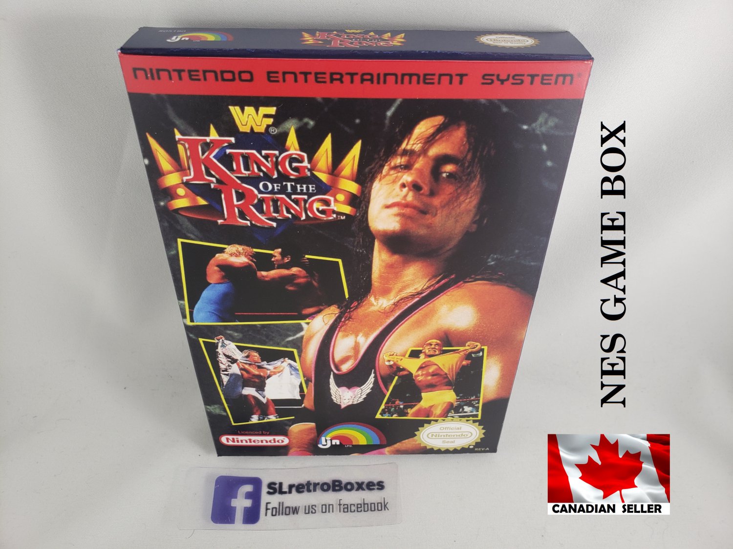 WWF KING OF THE RING - NES, Nintendo Custom replacement BOX optional w/ Dust Cover & PVC Protector