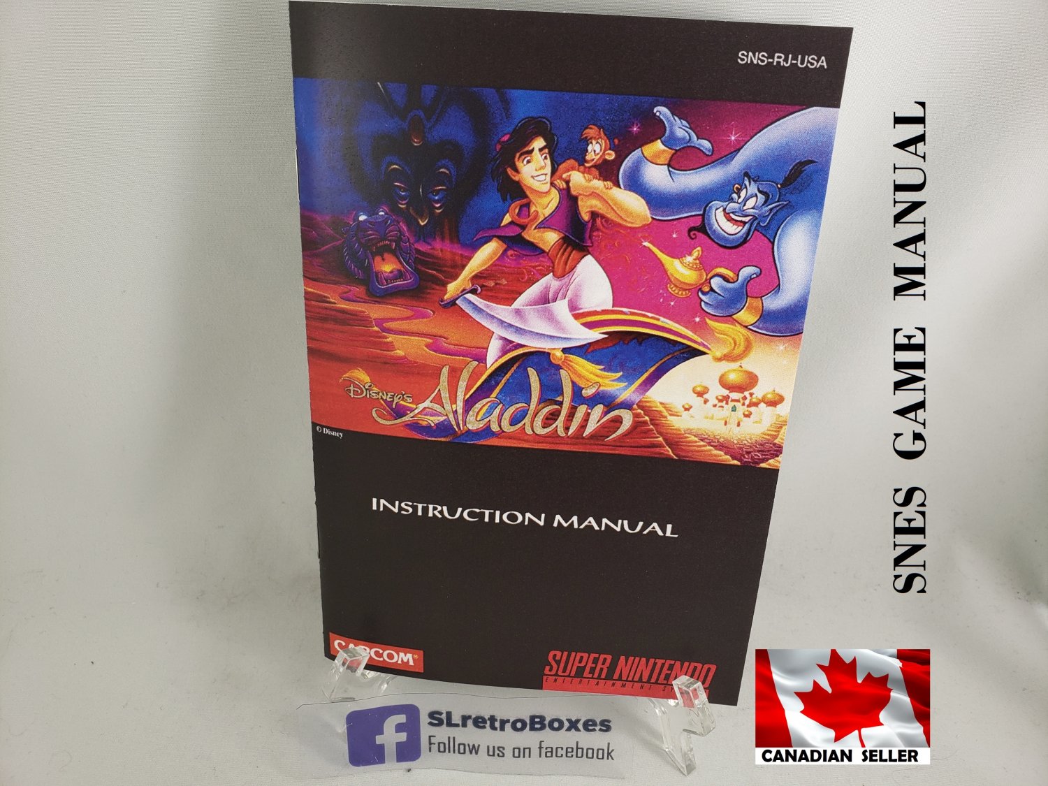 MANUAL SNES - ALADDIN - Super Nintendo Replacement Instruction Booklet DISNEY'S ALLADIN