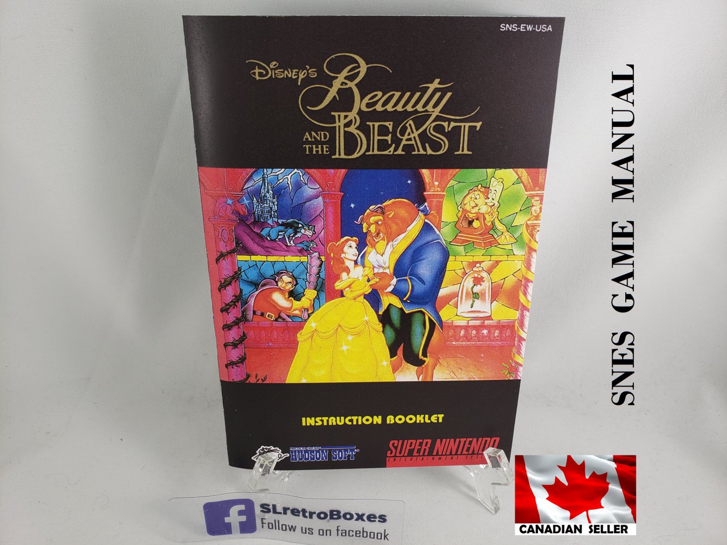 MANUAL SNES - BEAUTY AND THE BEAST - Super Nintendo Replacement Instruction Booklet DISNEY