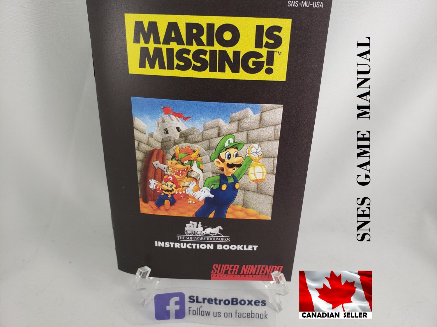 MANUAL SNES - MARIO IS MISSING - Super Nintendo Replacement Instruction Booklet