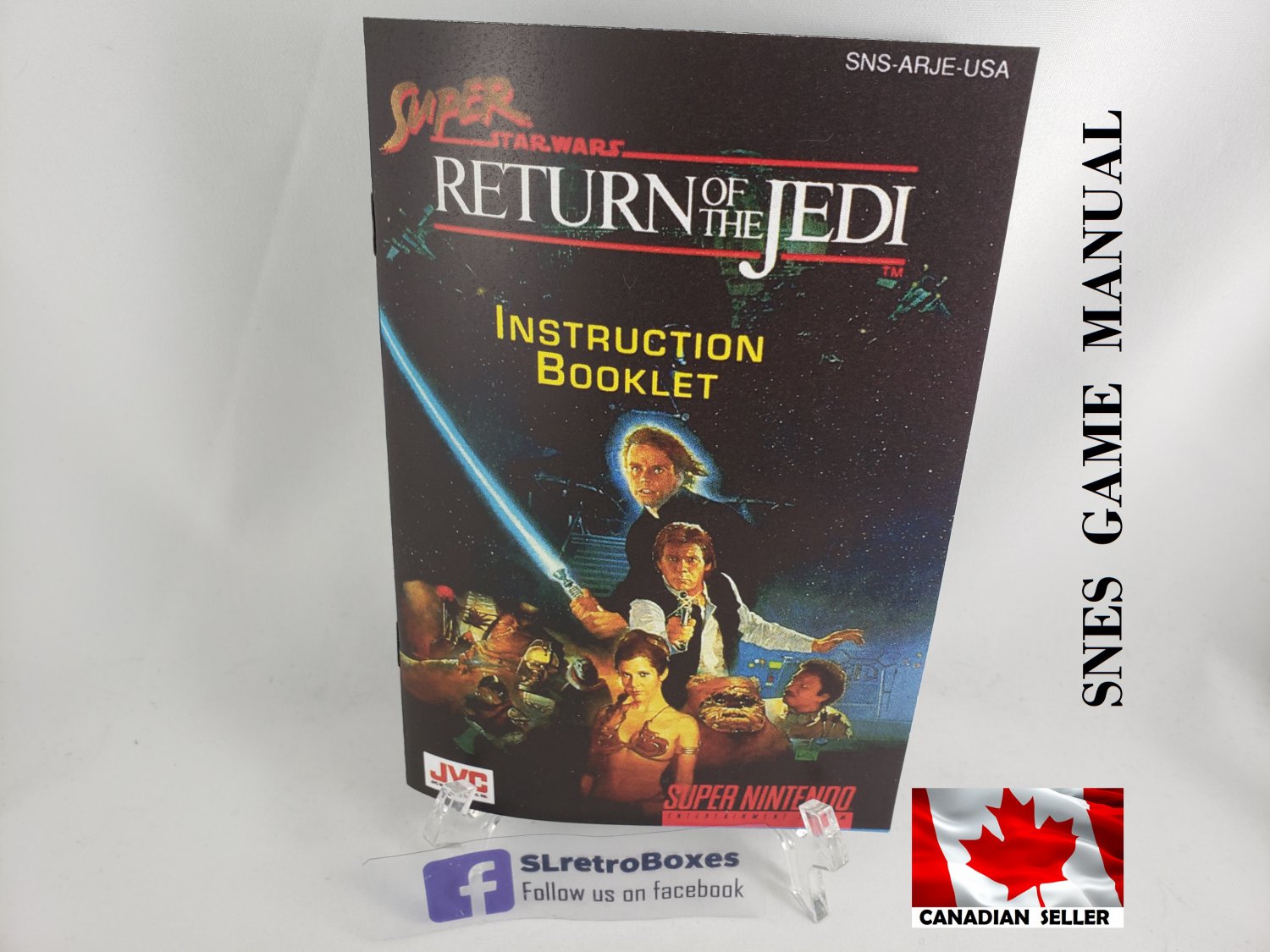 MANUAL SNES - STAR WARS RETURN OF THE JEDI - Super Nintendo Replacement Instruction Booklet