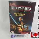 MANUAL SNES - STAR WARS RETURN OF THE JEDI - Super Nintendo Replacement Instruction Booklet