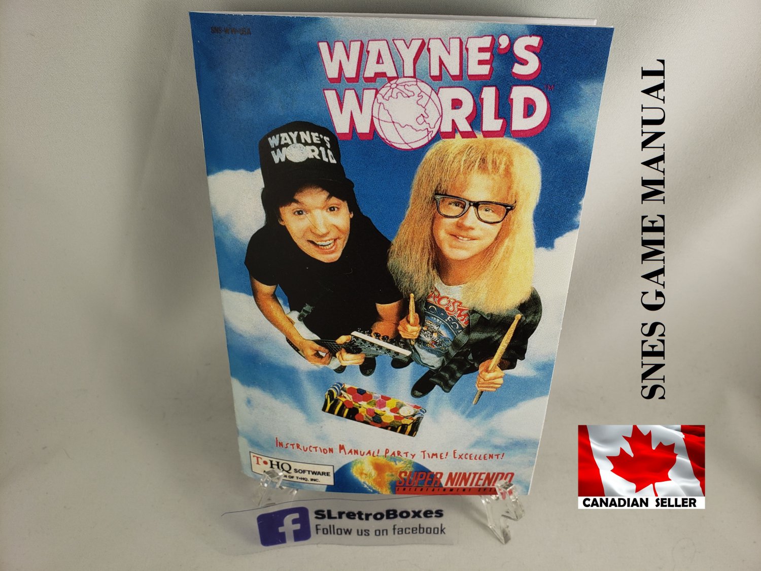 MANUAL SNES - WAYNE'S WORLD Super Nintendo Replacement Instruction Booklet