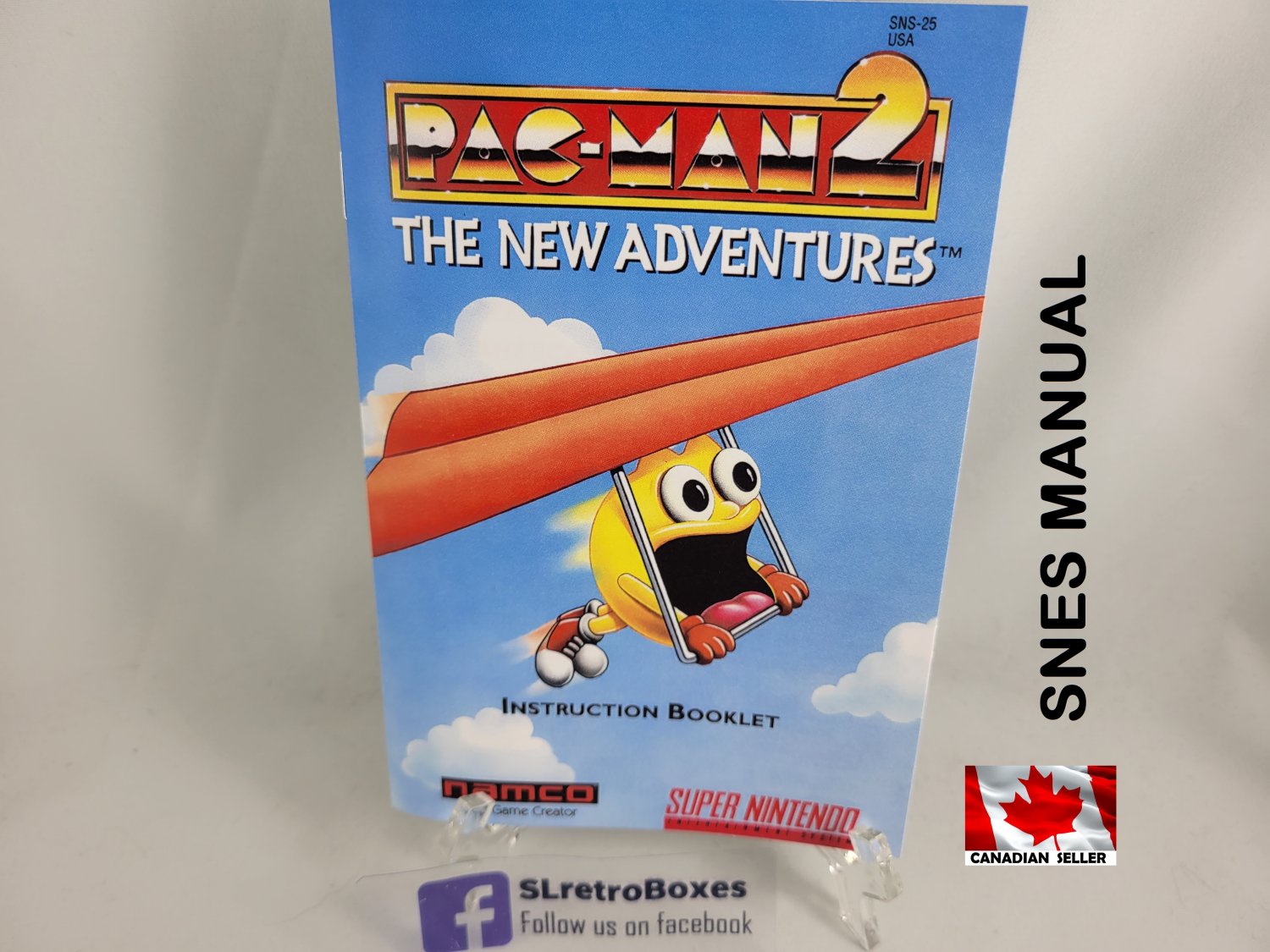 MANUAL SNES - PAC-MAN 2 NEW ADVENTURES - Super Nintendo Replacement Instruction Booklet