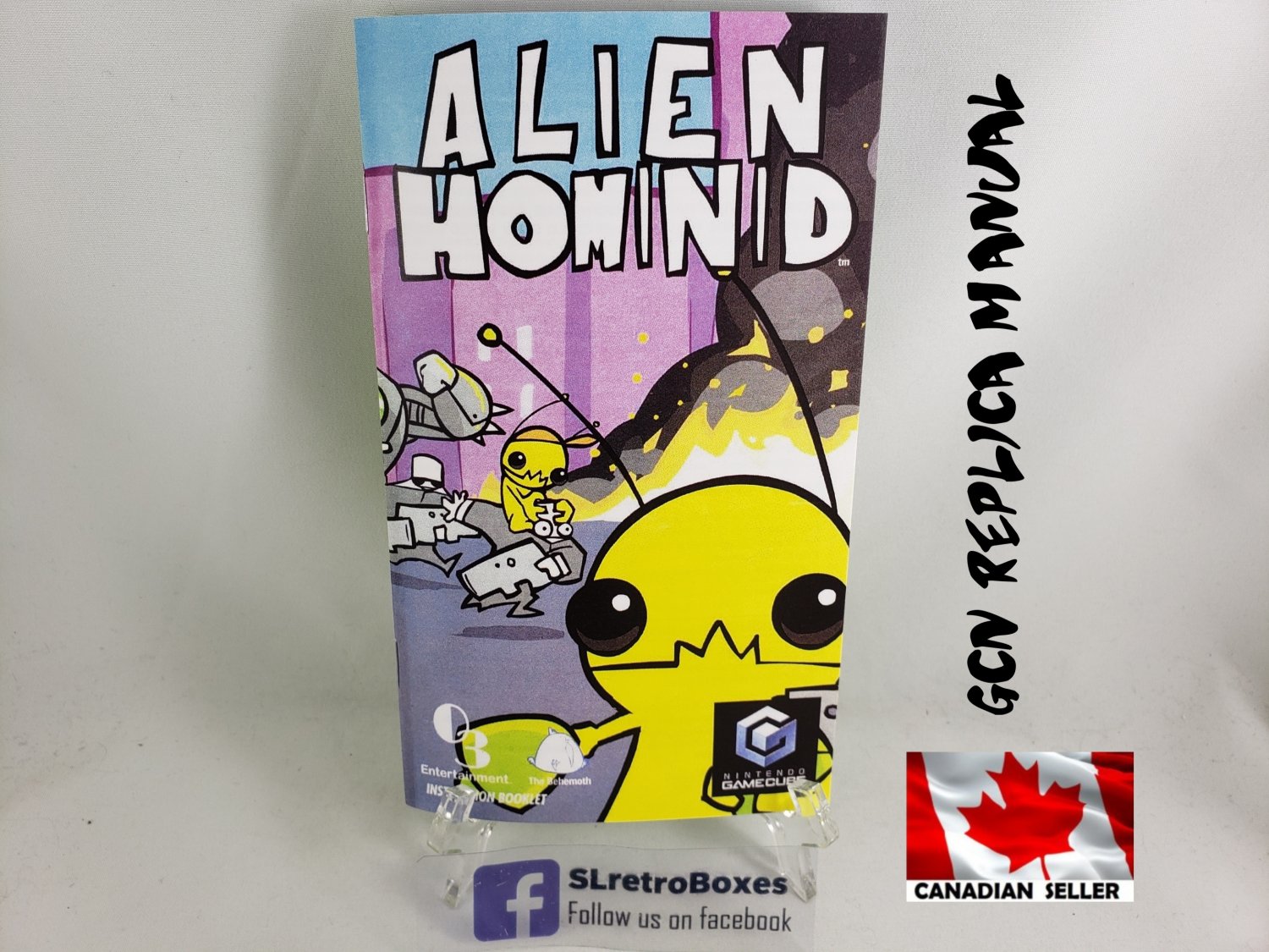 MANUAL GCN - ALIEN HOMINID - Nintendo Gamecube Replacement Instruction Booklet