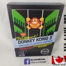 DONKEY KONG 3 ARCADE CLASSIC - NES, Nintendo Custom replacement BOX optional w/ Dust Cover & PVC