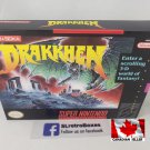 DRAKKHEN - SNES, Super Nintendo Custom replacement Box optional w/ Insert Tray & PVC Protector