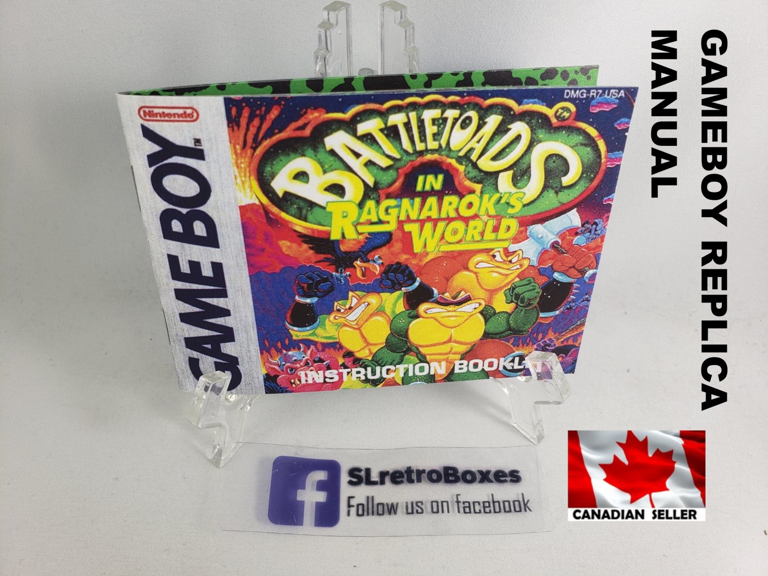 MANUAL GAME BOY = BATTLETOADS RAGNAROK'S WORLD Gameboy Replacement Instruction Booklet
