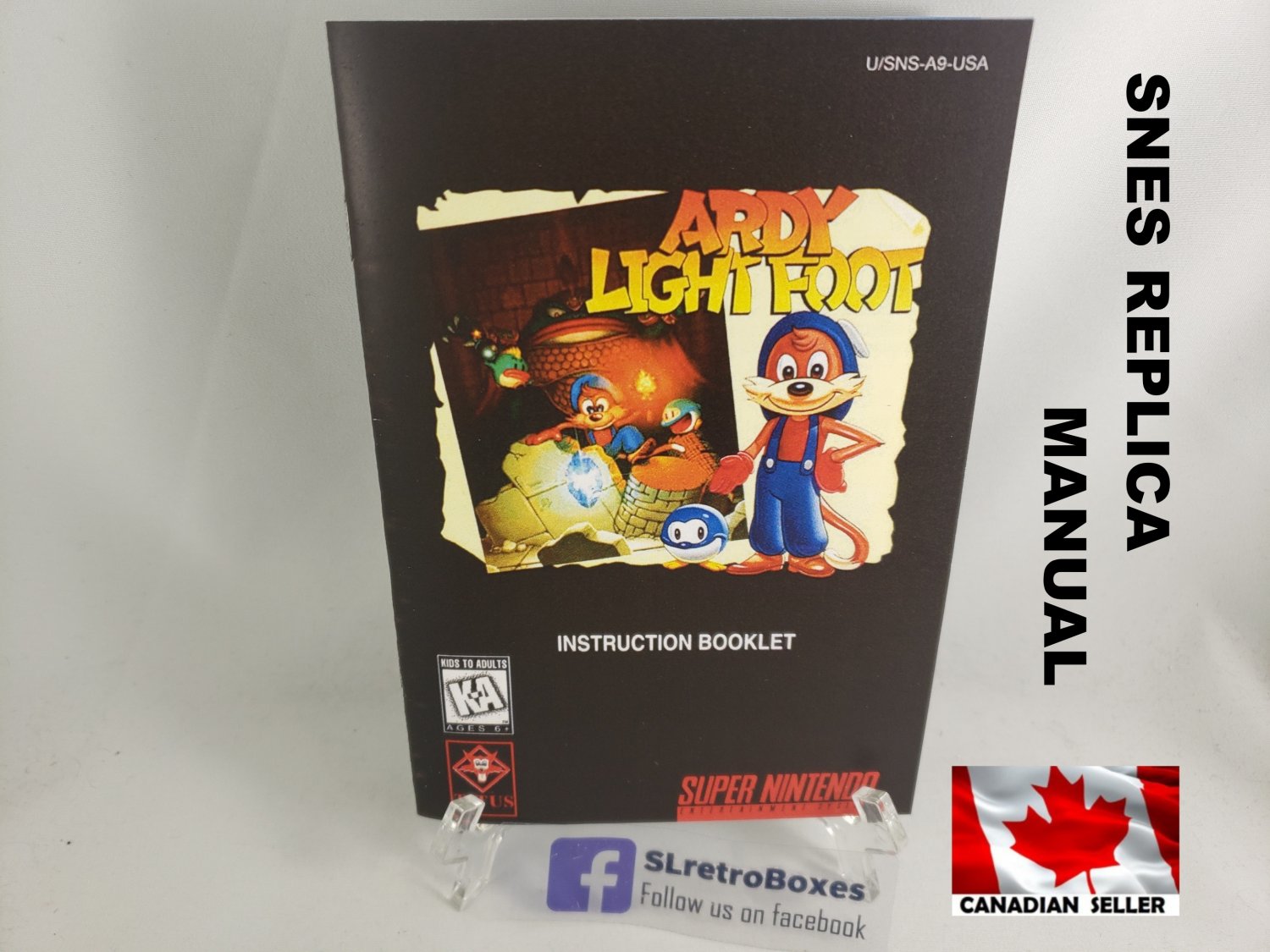 MANUAL SNES - ARDY LIGHTFOOT - Super Nintendo Replacement Instruction Booklet
