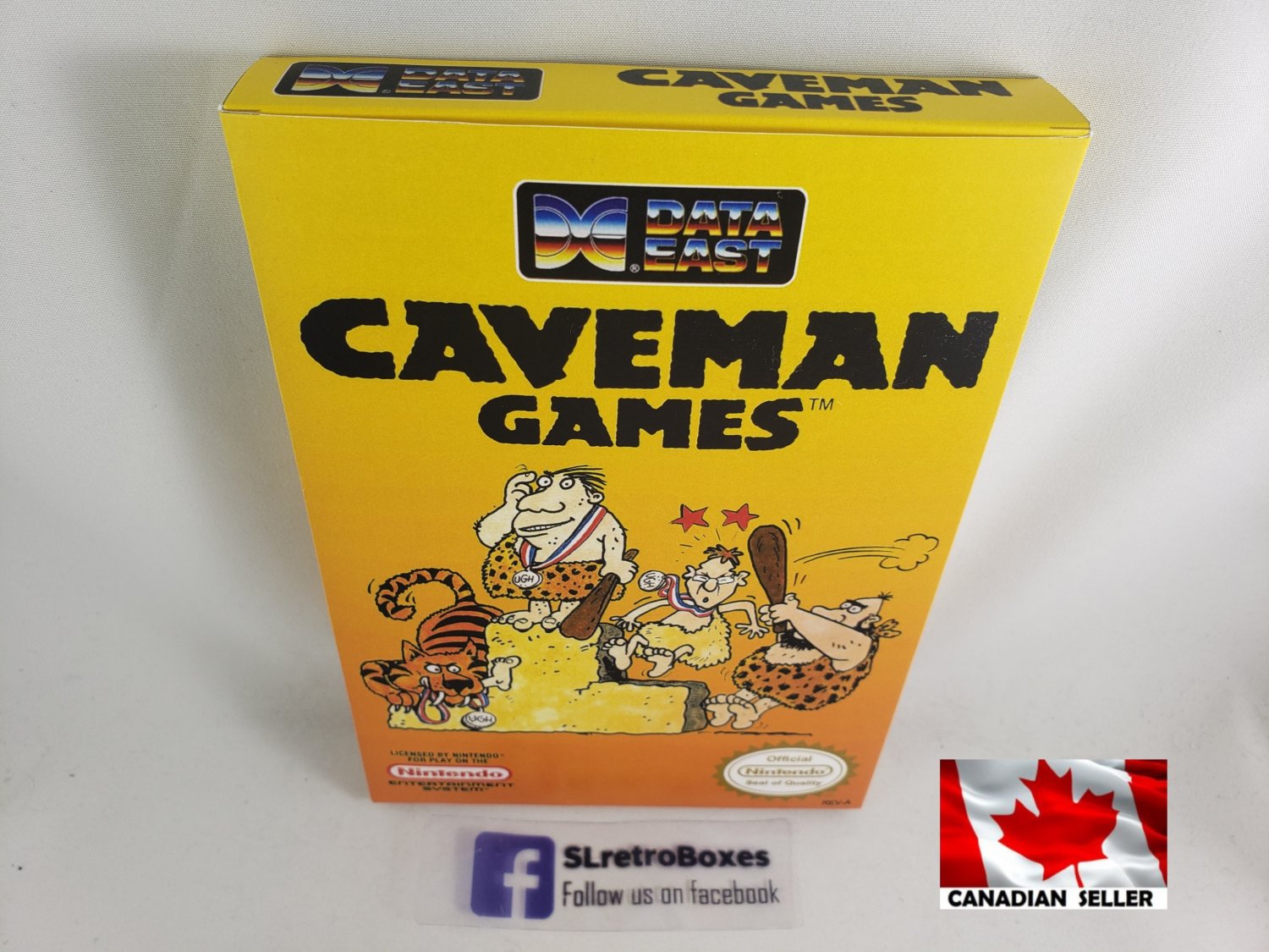 CAVEMAN GAMES - NES, Nintendo Custom replacement BOX optional w/ Dust Cover & PVC Protector Cave Man