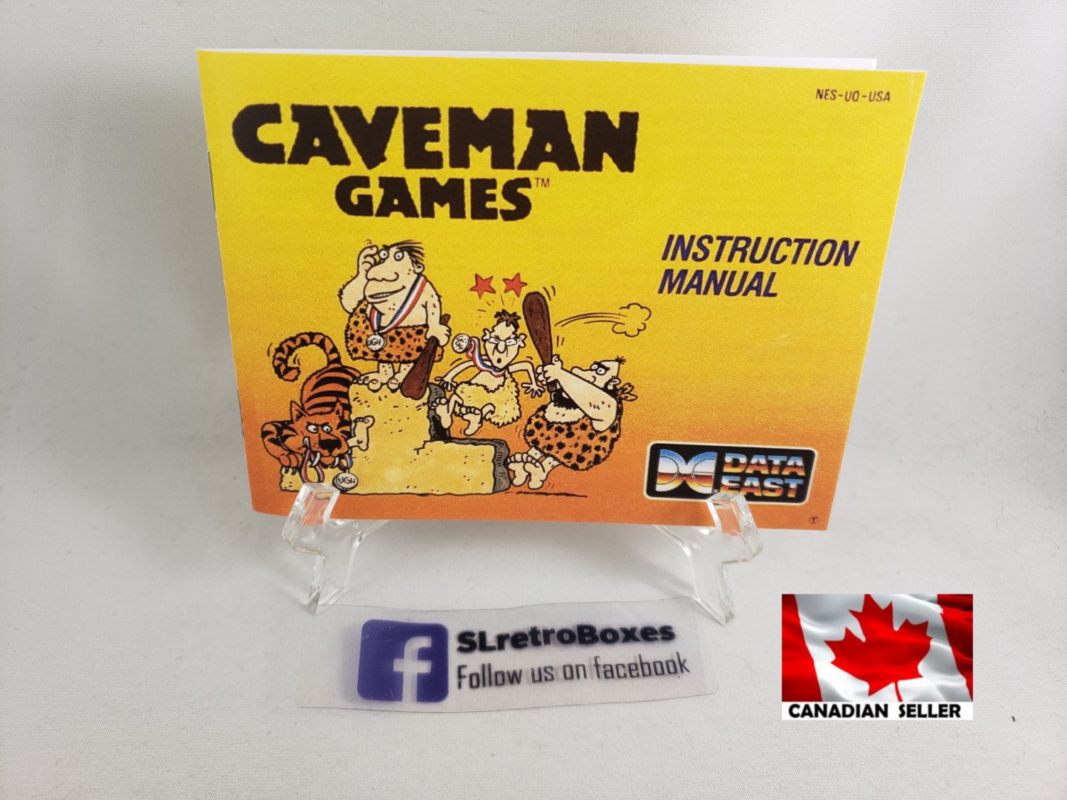 MANUAL NES - CAVEMAN GAMES - Nintendo Replacement Instruction Manual Booklet Cave Man