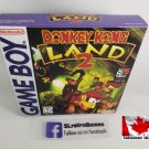 DONKEY KONG LAND 2 - Nintendo Game Boy Custom replica Box w/ Insert Tray & PVC Protector