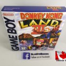 DONKEY KONG LAND 3 - Nintendo Game Boy Custom replica Box w/ Insert Tray & PVC Protector