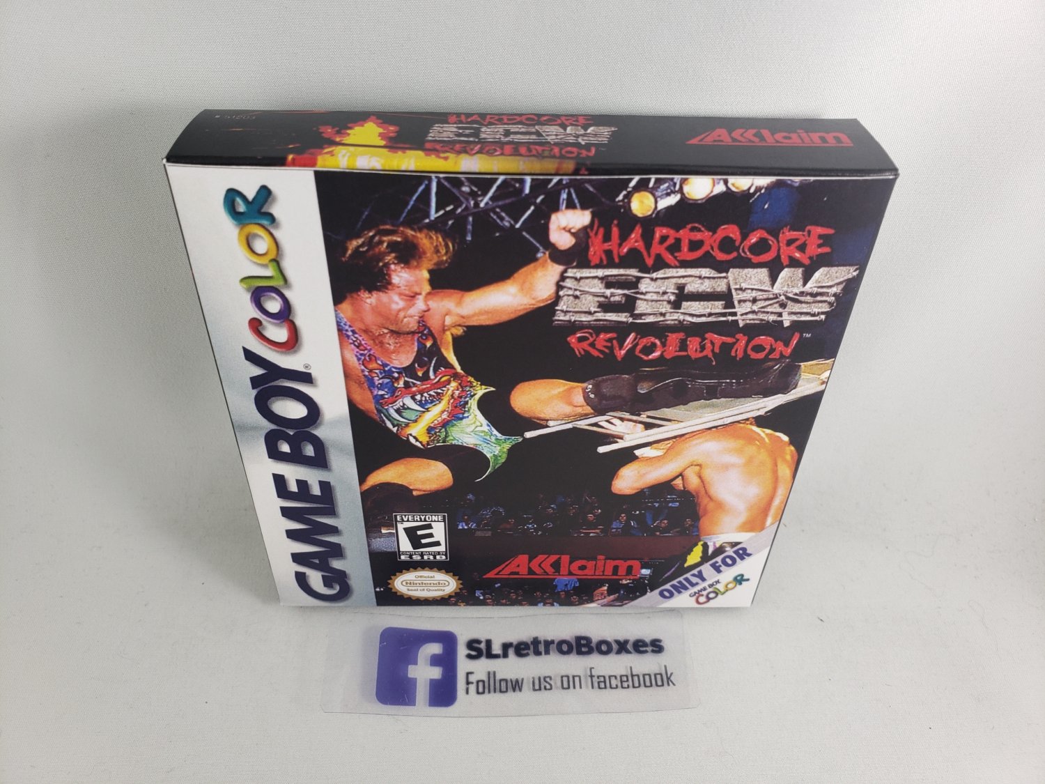 ECW HARDCORE REVOLUTION GBC - Nintendo Game Boy Color Custom Box optional w/ Insert Tray & PVC