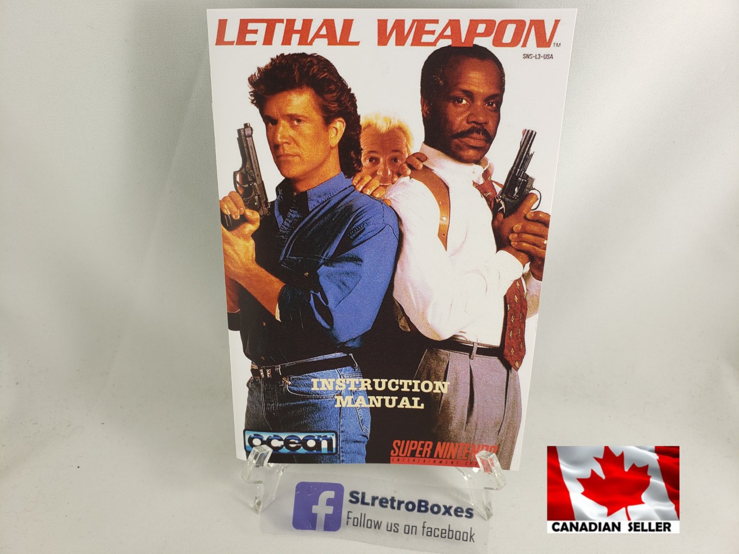 MANUAL SNES - LETHAL WEAPON - Super Nintendo Replacement Instruction Booklet