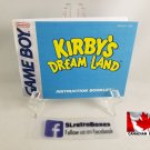 MANUAL GAME BOY = KIRBY'S DREAM LAND Gameboy Replacement Instruction Booklet