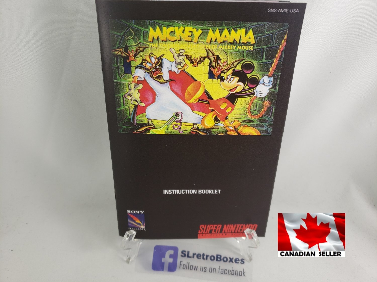 MANUAL SNES - MICKEY MANIA - Super Nintendo Replacement Instruction Booklet