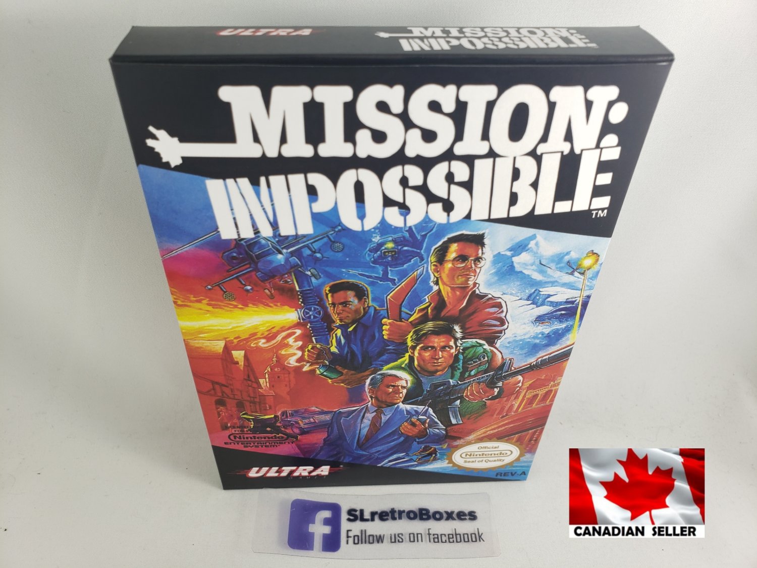 MISSION IMPOSSIBLE - NES, Nintendo Custom replacement BOX optional w/ Dust Cover & PVC Protector