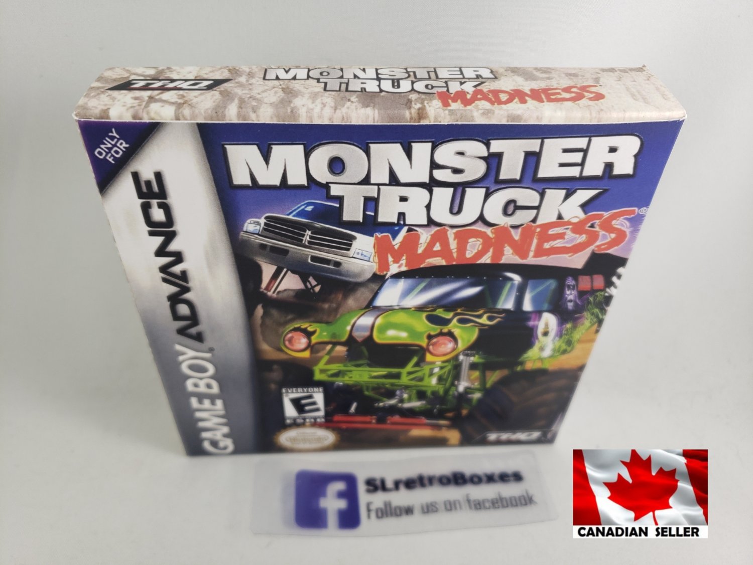 MONSTER TRUCK MADNESS - Nintendo GBA Custom Box optional w/ Insert Tray & PVC Protector
