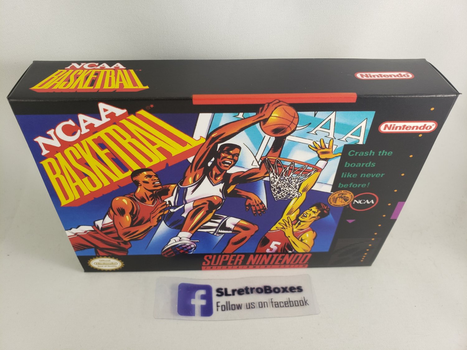 NCAA BASKETBALL - SNES, Super Nintendo replacement Box optional w/ Insert Tray & PVC Protector
