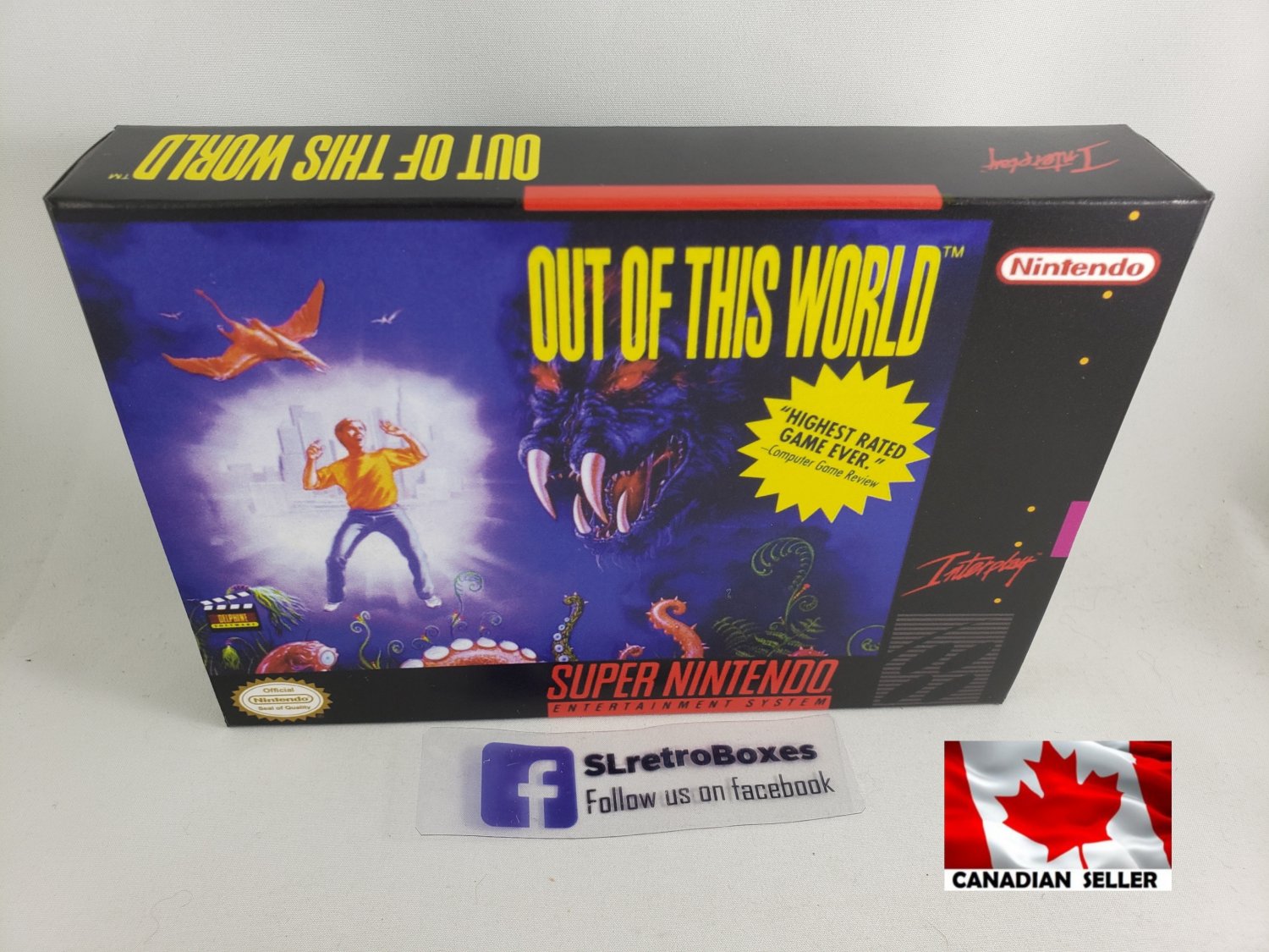 OUT OF THIS WORLD - SNES, Super Nintendo replacement Box optional w/ Insert Tray & PVC Protector