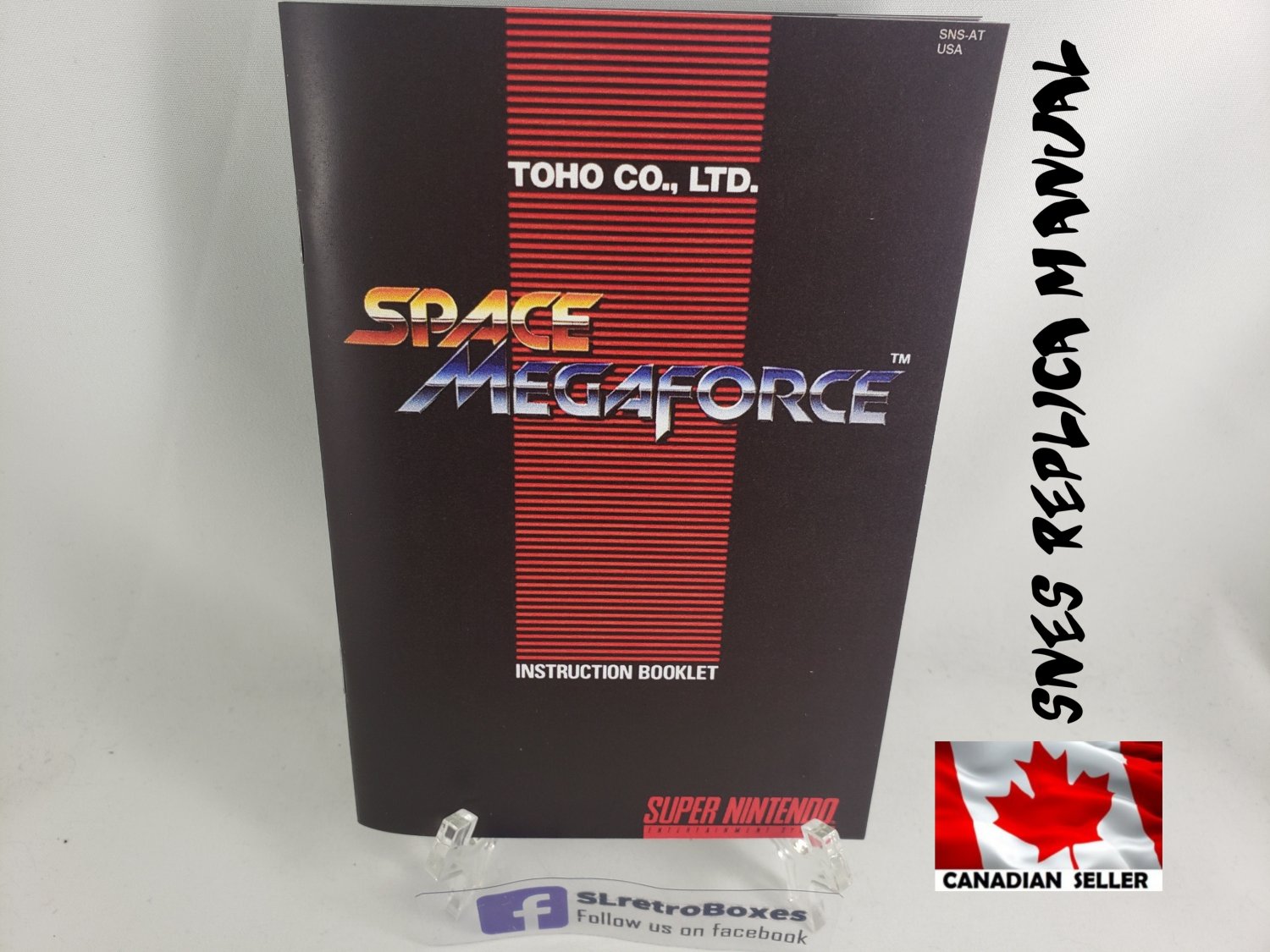 MANUAL SNES - SPACE MEGAFORCE - Super Nintendo Replacement Instruction Booklet
