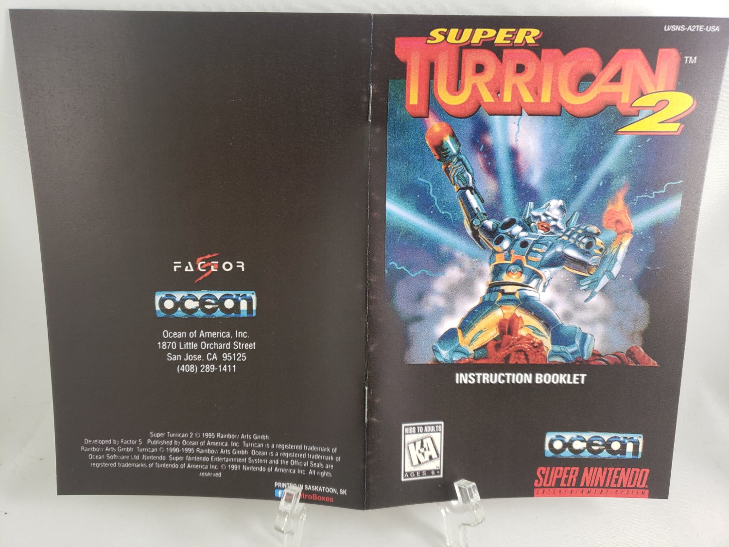 MANUAL SNES - SUPER TURRICAN 2 - Super Nintendo Replacement Instruction Booklet