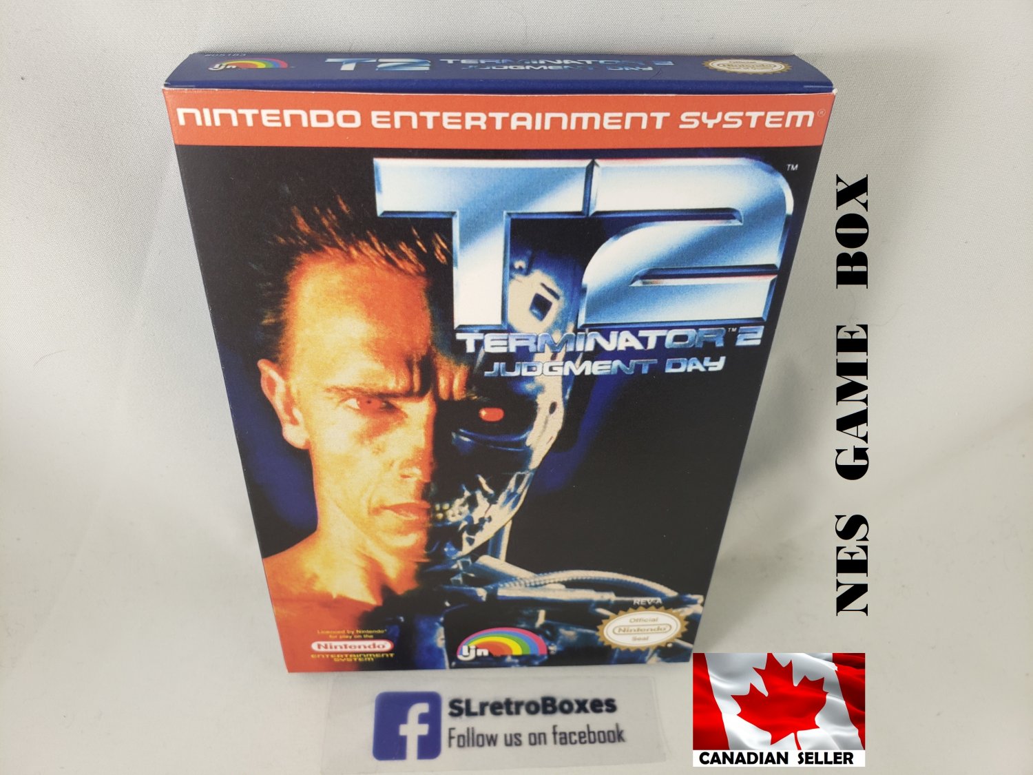 TERMINATOR 2 JUDGMENT DAY - NES, Nintendo Custom replacement BOX optional w/ Dust Cover & PVC