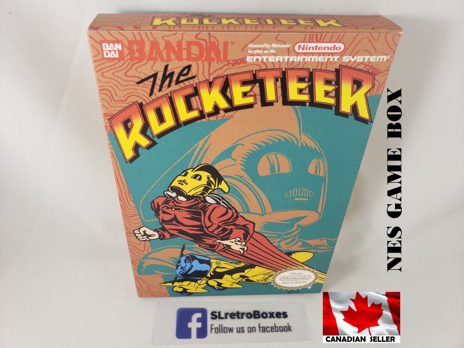 THE ROCKETEER - NES, Nintendo Custom replacement BOX optional w/ Dust Cover & PVC Protector