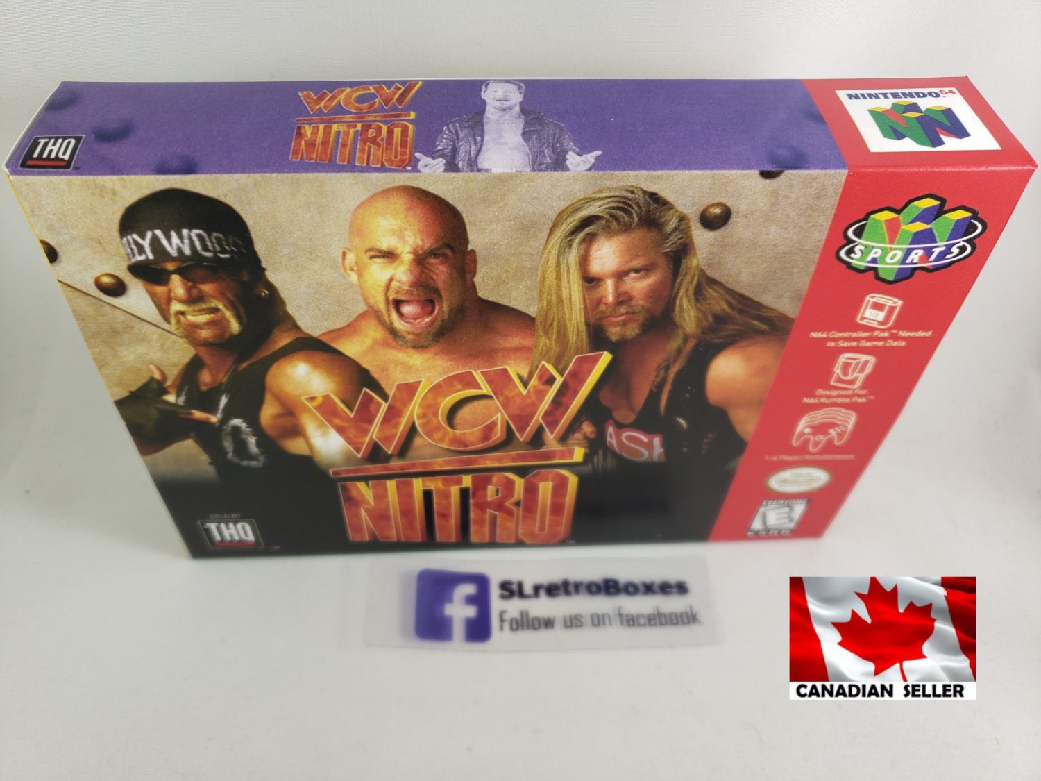 WCW NITRO - N64, Nintendo64 Custom replacement Box optional w/ Insert Tray & PVC Protector