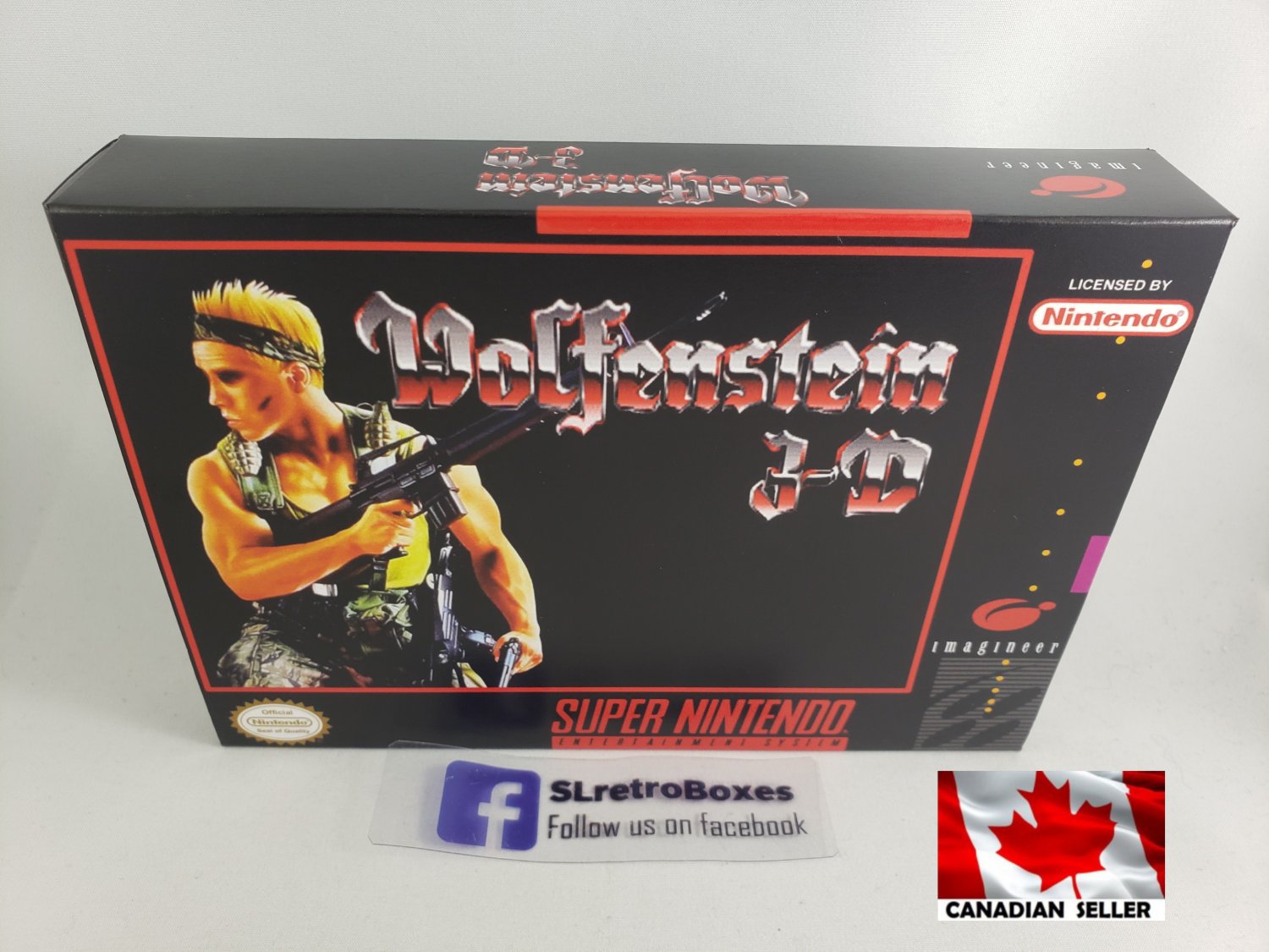 WOLFENSTEIN 3D - SNES, Super Nintendo replacement Box optional w/ Insert Tray & PVC Protector