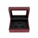 3 Holes Wooden Display Box for Super Bowl World Series Stanley Cup Championship Ring