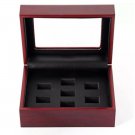 7 Holes Wooden Display Box for Super Bowl World Series Stanley Cup Championship Ring