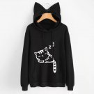 Womens Cat Printed Long Sleeve Hoodies Pullovers