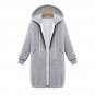 Spring 2020 Casual Hoodie Zipper Long Coat Sweatshirt Women Zip Up Loose Oversized Jacket