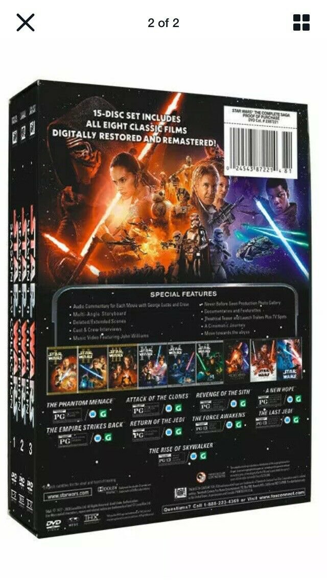 Star Wars - The Complete DVD Movie Box Set - Episodes I-IX (1-9 Movies)