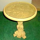 VINTAGE CARVED WHITE RESIN BONE CELLULOID ORIENTAL TABLE
