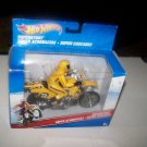 2011 Hot Wheels Superstunt Wheelie! Yellow Motorcycle #72 New In Box